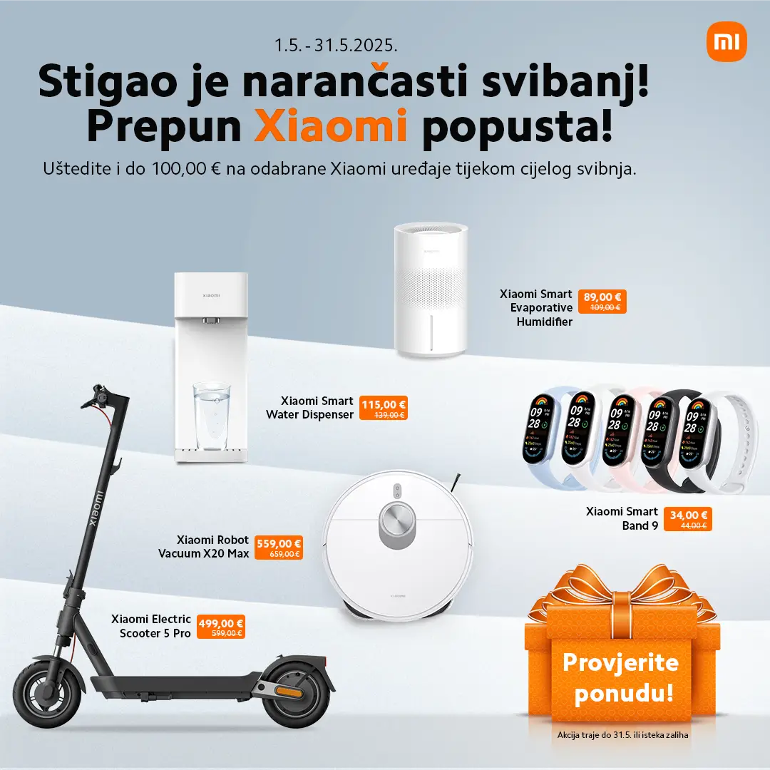 Narančasti svibanj je stigao, a s njim i čarobni popusti na Xiaomi tehnologiju!
